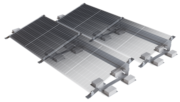 Rekosol AG-401 saulės modulių montavimo konstrukcija plokštiems stogams