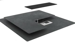 Užlydoma saulės modulių montavimo konstrukcija plokštiems stogams, vienam moduliui