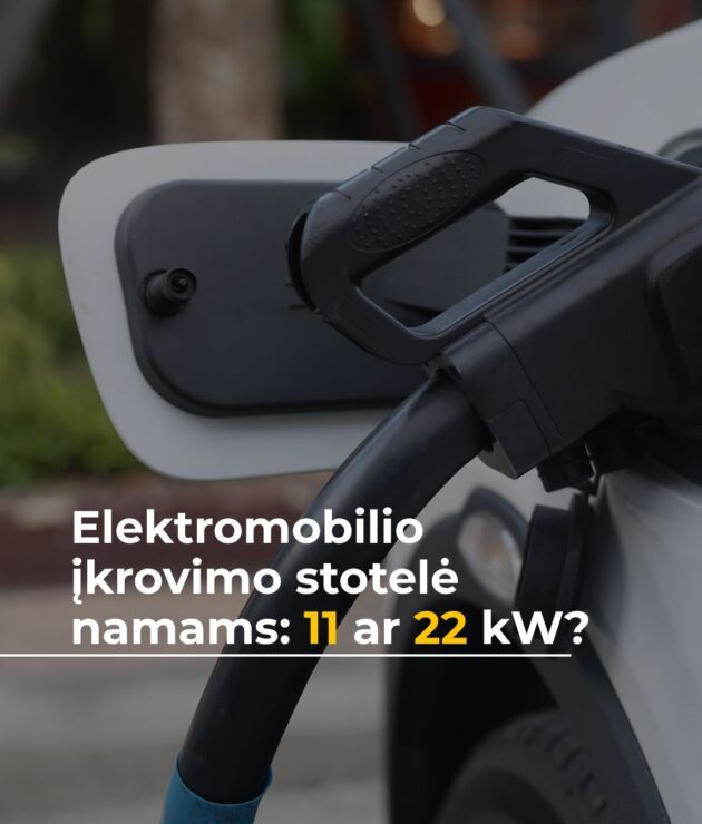 elektromobilių įkrovimo stotelė 11 ar 22 kw