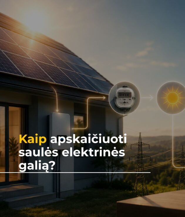 Kaip apskaičiuoti saulės elektrinės galią
