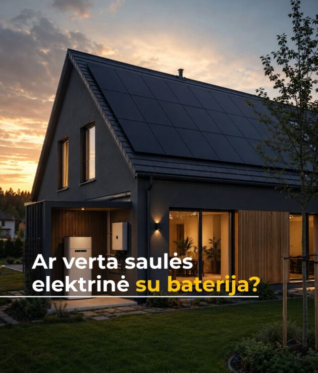 Namas su saulės elektrine ir kaupikliu